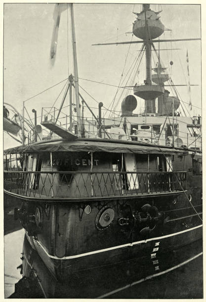 Admiral's stern-walk on HMS Magnificent, Battleship, 19th Century