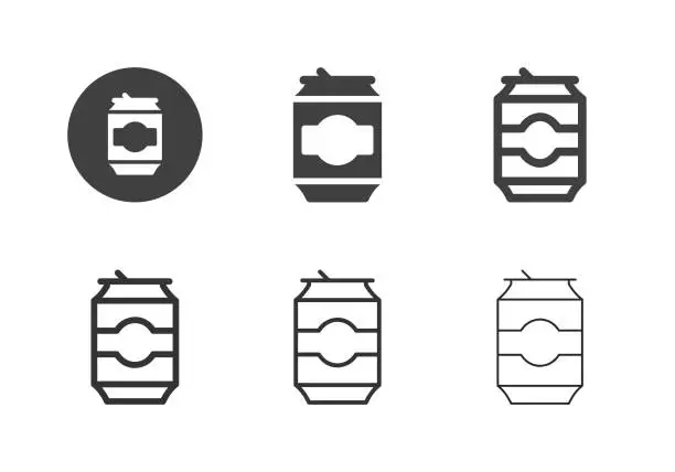 Vector illustration of Drink Can Icons - Multi Series