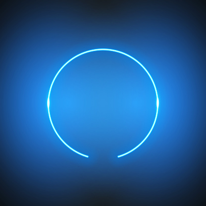 Neon Circle Neon Glowing Blue Circle Sign On Black Background Colorful And  Shining Retro Light Shape Stock Illustration - Download Image Now - iStock