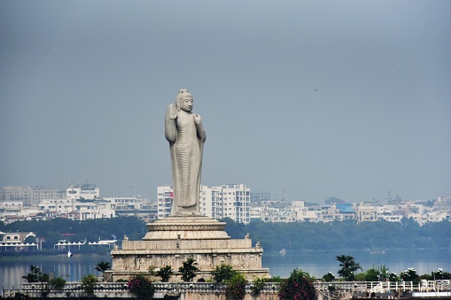 Buddha statue, Tank bund lake, Hyderabad, Telengana, India