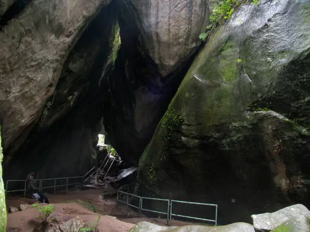 Edakkal Caves Ambukutty Mala, Batheri, Kerala, India. Circa 6000 BCE. Contains pictorial writings of stone age man