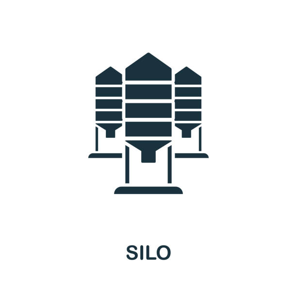 Silo vector icon symbol. Creative sign from farm icons collection. Filled flat Silo icon for computer and mobile Silo vector icon illustration. Creative sign from farm icons collection. Filled flat Silo icon for computer and mobile. Symbol, logo vector graphics. granary stock illustrations