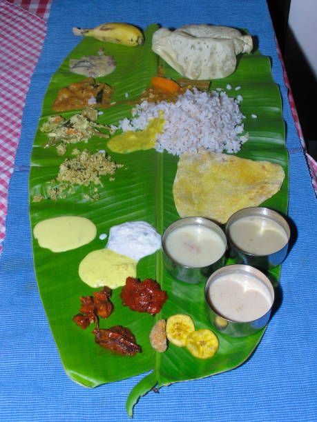 istock South Indian Thali (meals). Traditionally served on banana leaf. Kerala, India 1169524176