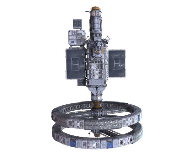 istock Future Space Station Isolated on White Background 3D Illustration 1169524867