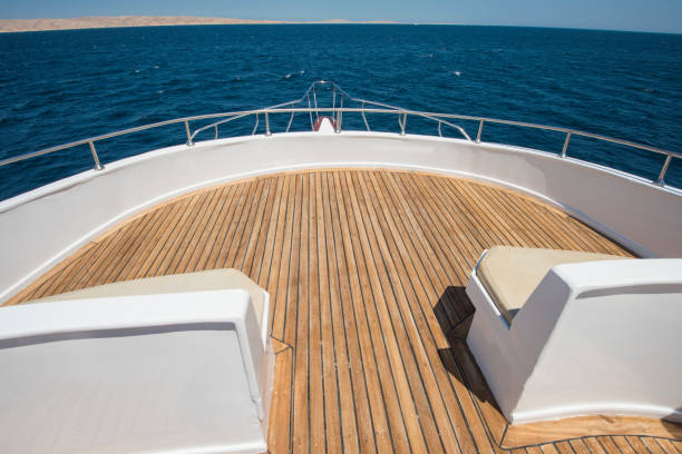 istock View over the bow over a large motor yacht 1169527714