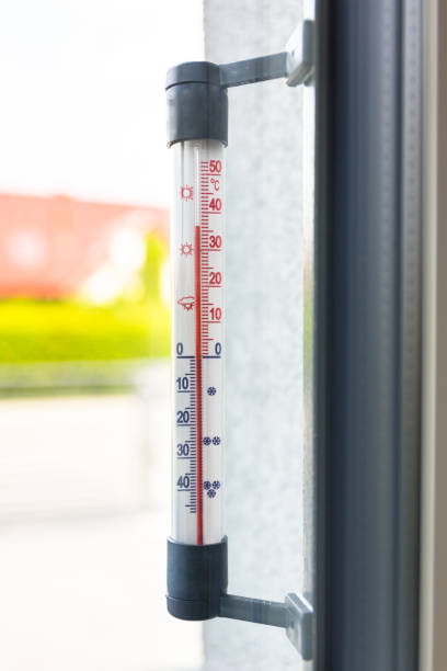 istock Thermometer outside the window shows very high temperature 1169527902