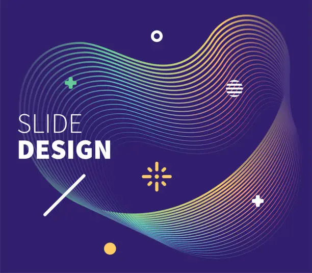 Vector illustration of Slideshow Design & Abstract Gradient Line Waves