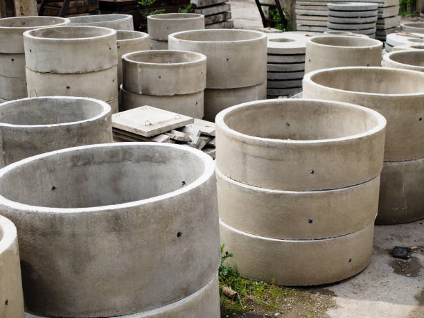 istock Reinforced concrete products, finished goods warehouse. 1169537805