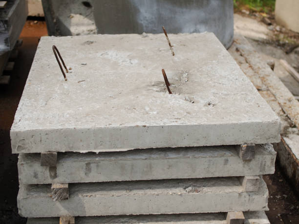 istock Reinforced concrete products, finished goods warehouse. 1169537843