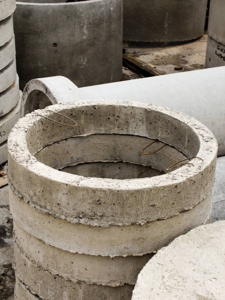 istock Reinforced concrete products, finished goods warehouse. 1169537861
