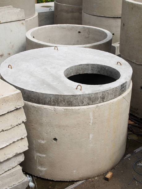 istock Reinforced concrete products, finished goods warehouse. 1169537903