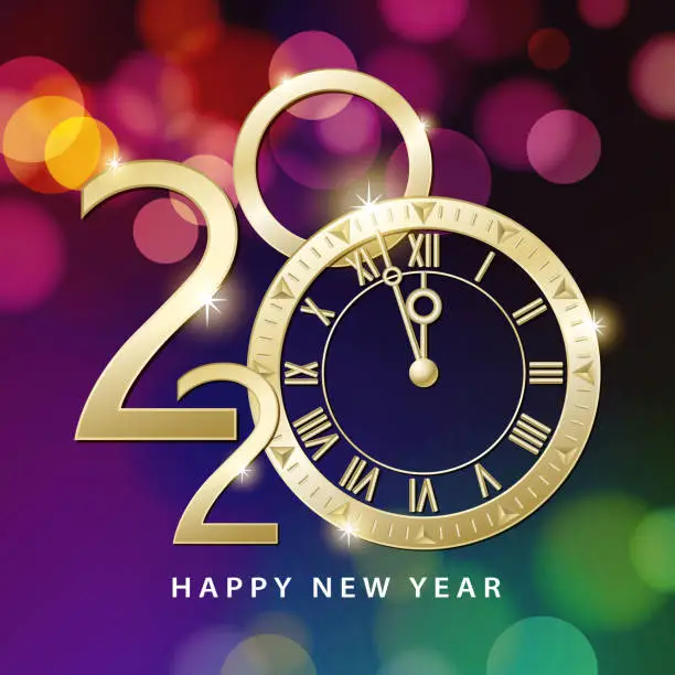 Vector illustration of New Year's Eve Countdown 2020