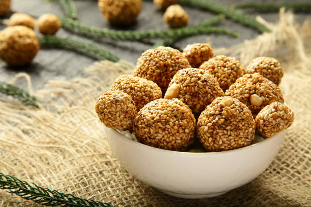istock Indian sweets- organic sesame seeds balls. 1169546403