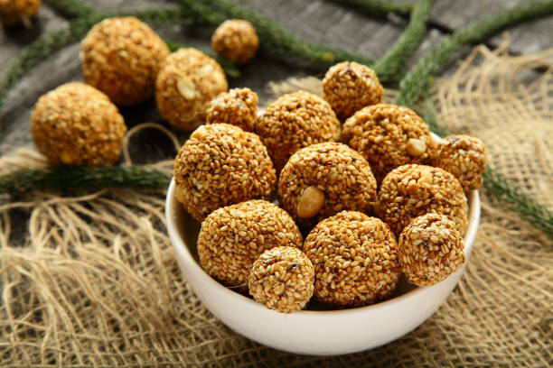 istock Indian sweets- organic sesame seeds balls. 1169546417