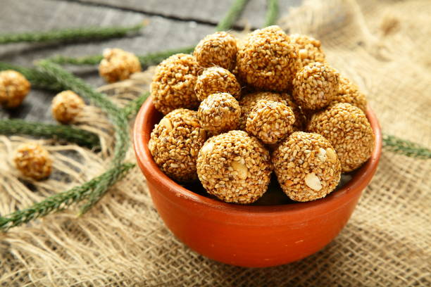 istock Indian sweets- organic sesame seeds balls. 1169546446