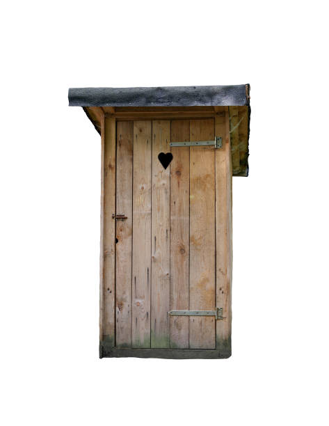 Rural street european toilet, on an isolated background.