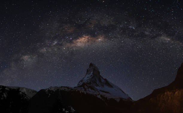 istock Panoramic Matterhorn mountain at night in Switzerland 1169550721