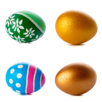 easter eggs isolated on white