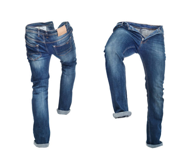 istock Blank jeans pants frontside and backside isolated on a white background 1169553922
