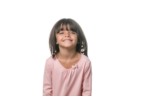istock Isolated little girl posing 1169553963
