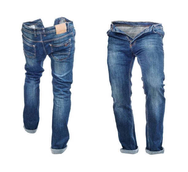 istock Blank jeans pants frontside and backside isolated on a white background 1169554033