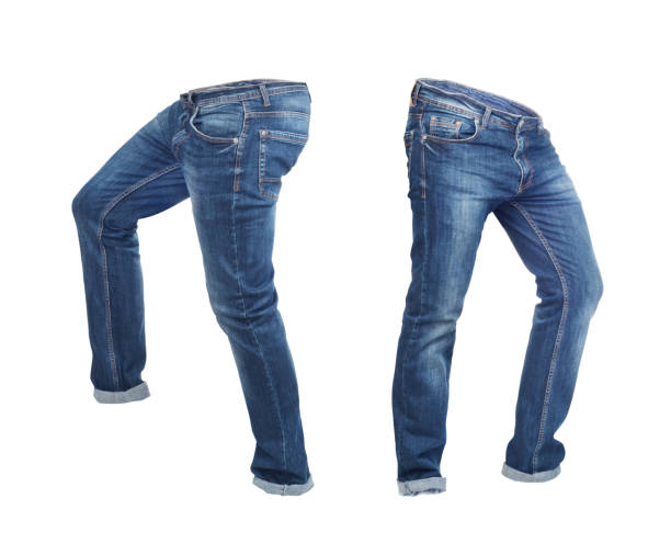 istock Blank jeans pants frontside and backside isolated on a white background 1169554138