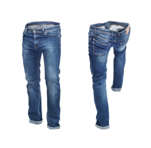 istock Blank jeans pants frontside and backside isolated on a white background 1169554166