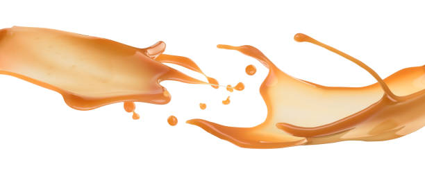 istock Splash of liquid caramel on a white background 1169555070