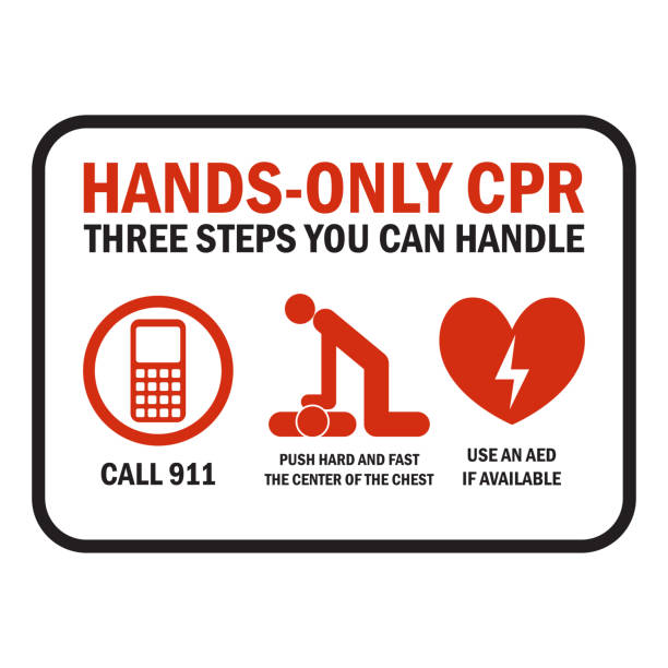 illustrazioni stock, clip art, cartoni animati e icone di tendenza di segnale e simbolo della rianimazione cardiopolmonare della rcp - cpr emergency services urgency emergency sign