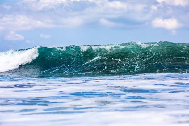 istock Ocean blue wave in ocean. Breaking wave for surfing in Bali 1169559123