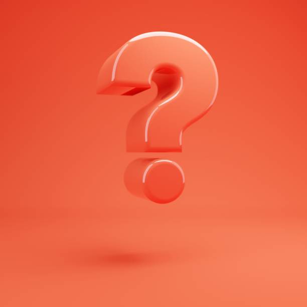 istock Question symbol. Living Coral font with glossy reflections and shadow 1169559152