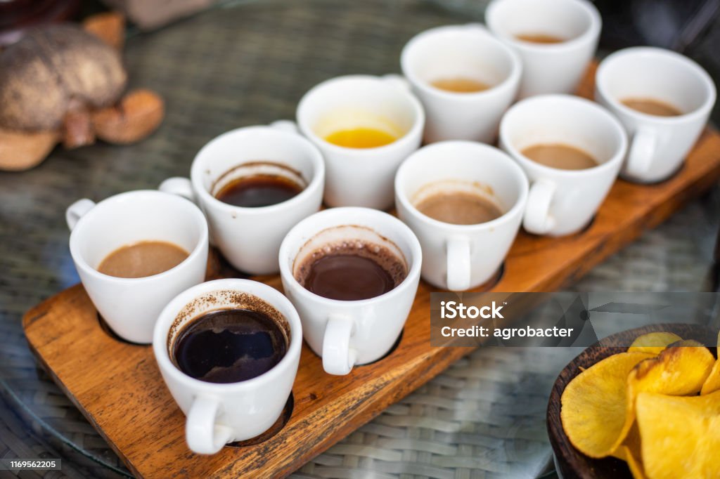 Luwak Coffee & Tea testing in Bali Tasting Stock Photo