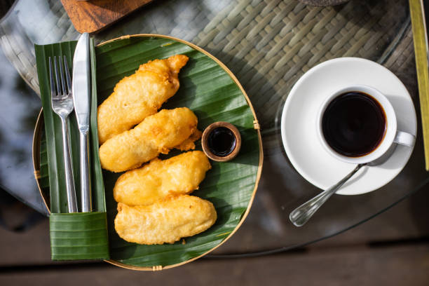 istock Fried Bananas and coffee 1169562253