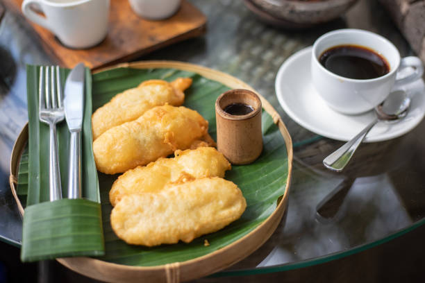 Fried Bananas and coffee