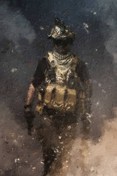 Brazilian army soldier with copy space.