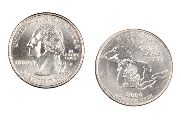 istock Michigan 2004d State Commemorative Quarter isolated on a white background 1169563565