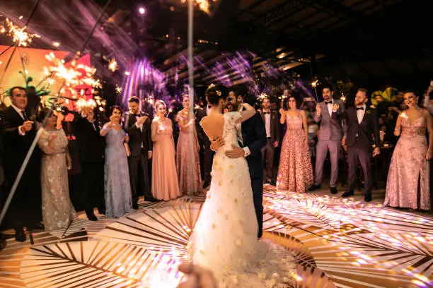 Photo of Bride and groom dancing their first dance