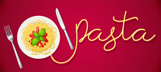 istock Spaghetti at plate. Pasta with ketchup. Noodles. Vector illustration. 1169566635