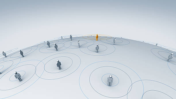 istock Small figures on blank globe with standout yellow figure 116957101