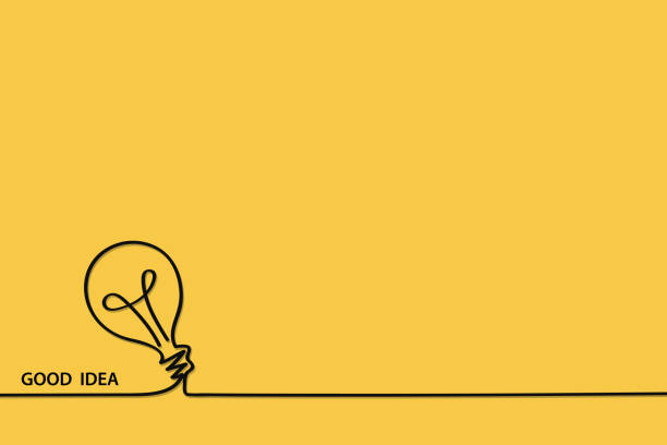 istock Single lamp idea ideas Bright Business Concept Vector bulb light education icon Big Bulbs Electric Enery fun Funny FAQ FAQs Brilliant Lightbulb signs doodle brain on yellow 1169575272