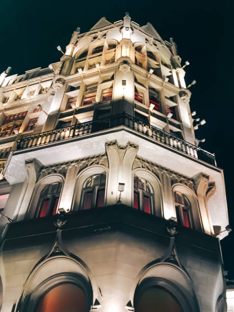 istock tall beautiful building illuminated at night 1169587469
