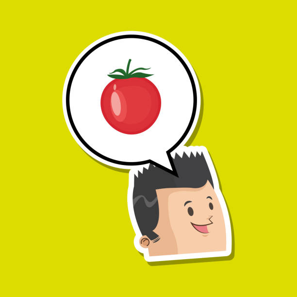 Healthy food design. organic food. natural product Healthy food concept with icon design, vector illustration 10 eps graphic. tomato face stock illustrations