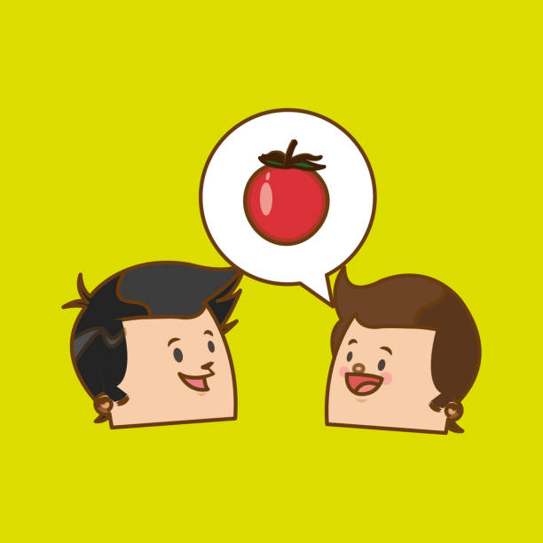 Healthy food design. organic food. natural product Healthy food concept with icon design, vector illustration 10 eps graphic. tomato face stock illustrations