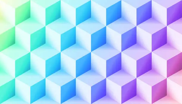 Vector illustration of Gradient 3D Cubes Abstract Background