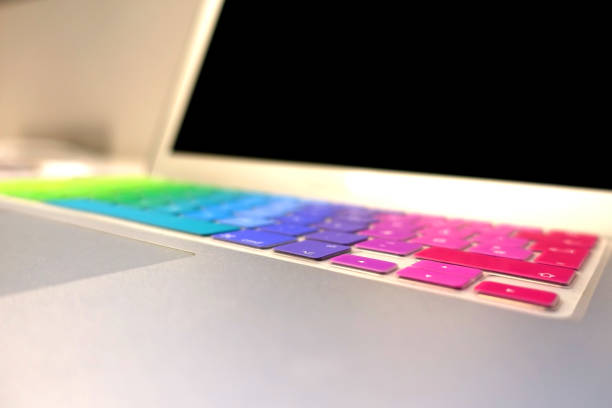 pride laptop - homosexual gay pride business rainbow zdjęcia i obrazy z banku zdjęć