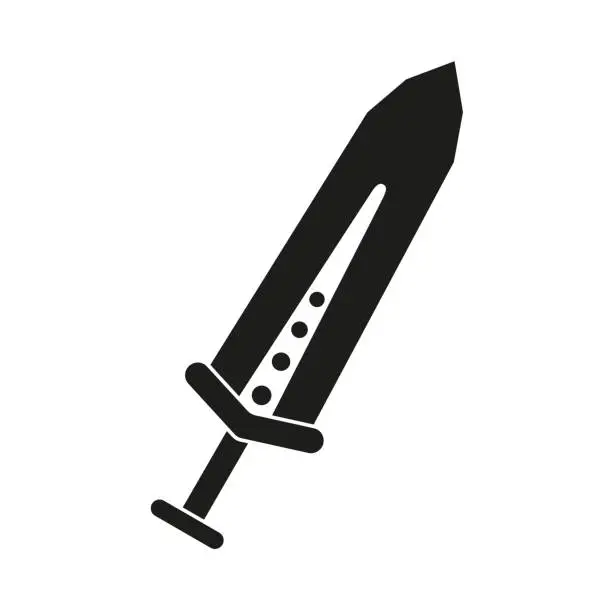 Vector illustration of Black and white broadsword
