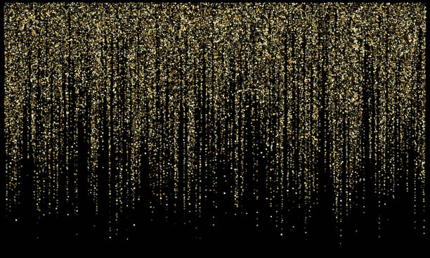 istock Garland lights gold glitter hanging vertical lines vector holiday background. 1169609831