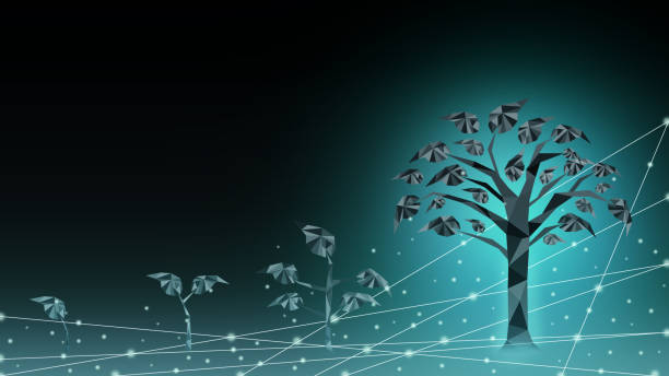 istock Background of business transformation innovation to digital disruption financial technology blockchain Cryptocurrency to future business financial investment, interest and growth using tree concept 1169615257