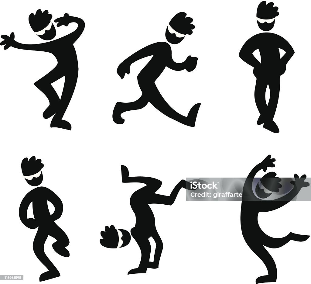 Funny dancing silhouettes Vector funny simply dancing silhouettes Abstract stock vector