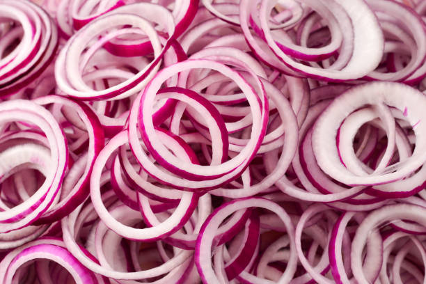 istock Onion rings as a background. Top view. 1169616852